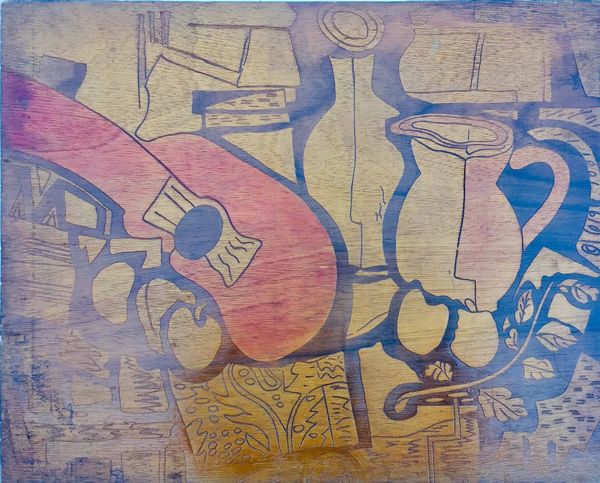 Pannello anni '50 pirografato e colorato  - Asta Antiquariato Febbraio | Cambi Time - Associazione Nazionale - Case d'Asta italiane