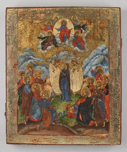 Icona russa del XIX secolo - Ascensione del Signore.