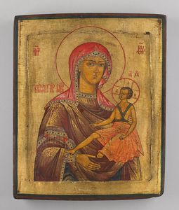 Icona russa del XIX secolo - Madre di Dio.