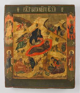 Icona russa del XIX secolo - Nativit di Ges.