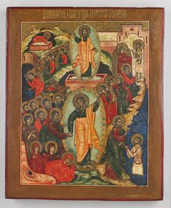 Icona russa del XIX secolo - Resurrezione.