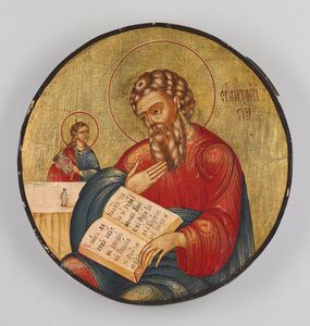 Icona russa del XIX secolo - San Matteo Evangelista.