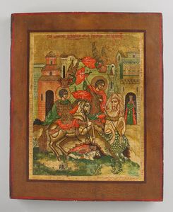 Icona russa del XIX secolo - San Michele Arcangelo.