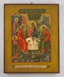Icona russa del XIX secolo - Santissima Trinit.