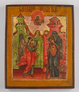Icona russa del XIX secolo - Annunciazione.