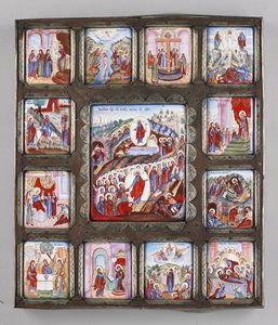 Icona russa del XIX secolo - Le dodici feste.