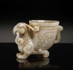 Arte Cinese - Coppa libatoria in giada  Cina, dinastia Qing, secolo XVIII (?)