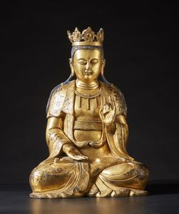 Arte Cinese - Buddha coronato  Cina, dinastia Qing, XVIII (?) secolo