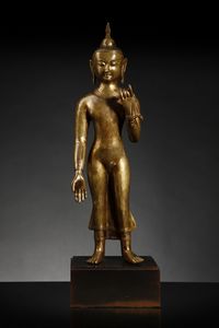 Arte Sud-Est Asiatico - Buddha stante  Birmania, sec XIX o precedente
