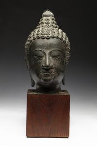Arte Sud-Est Asiatico - Testa di Buddha Tailandia, periodo Sukhothai, secolo XV