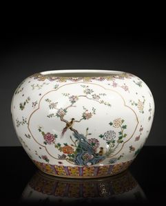 Arte Cinese - Cachepot famille rose Cina, dinastia Qing, periodo Tongzhi (1861-1875)