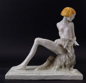 ,Enrico Mazzolani : Milano, 1926 Vergine con capro  - Asta Arti decorative del XX secolo | Cambi Time - Associazione Nazionale - Case d'Asta italiane