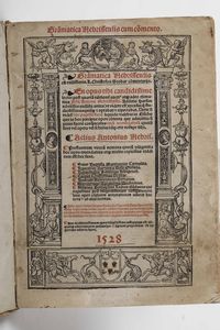 ,Aelius Antonio - Aelius, Antonio Grammatica Hebrisensis cum utilissimis L. Cristofori Scobar commentariis... In Lione, Bertul Bum Zedium,1528.