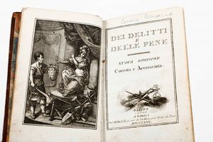 ,Cesare Beccaria - Beccaria Cesare Dei delitti e delle pene... Harlem, si vende a Parigi, 1780.