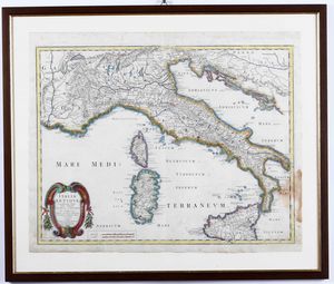 ,Nicolas Sanson - Italia antiqua. Roma, Giacomo de Rossi, secolo XVIII<BR>