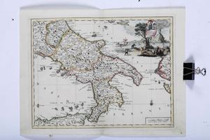 ,Gianbattista Albrizzi - Carta geografica del Regno di Napoli. Venezia, fine secolo XVIII.