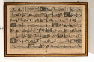,Giovanni Battista Cipriani - Incisone su carta entro cornice Avanzi dei pi cospicui edifici di Roma..., 1815