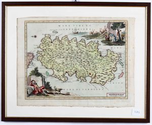 ,Gianbattista Albrizzi - Carta geografica dell'isola di Sardegna. Venezia, secolo XVIII