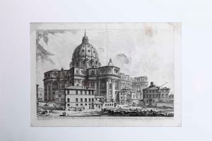 ,Giovanni Battista Piranesi - Veduta dellesterno della Gran Basilica di S. Pietro in Vaticano