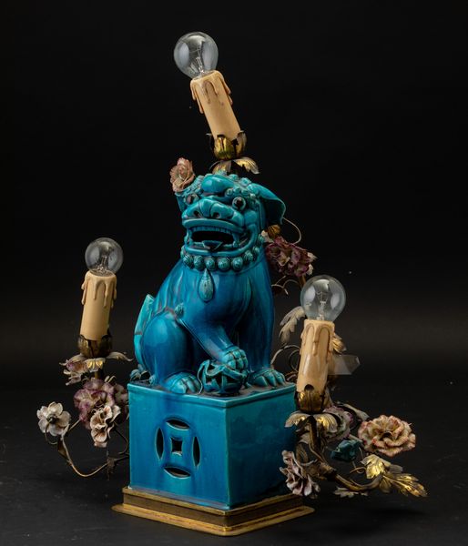 Figura di cane di Pho in terracotta invetriata color turchese, Cina, Dinastia Qing, XIX secolo  - Asta Arte Orientale | Cambi Time - Associazione Nazionale - Case d'Asta italiane