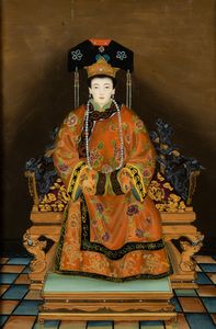 Dipinto su vetro raffigurante Imperatrice, Cina, XX secolo  - Asta Arte Orientale | Cambi Time - Associazione Nazionale - Case d'Asta italiane