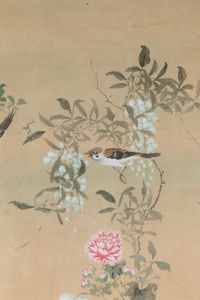 Dipinto su carta raffigurante uccellini tra i rami in fiore, Cina, Dinastia Qing, XIX secolo  - Asta Arte Orientale | Cambi Time - Associazione Nazionale - Case d'Asta italiane