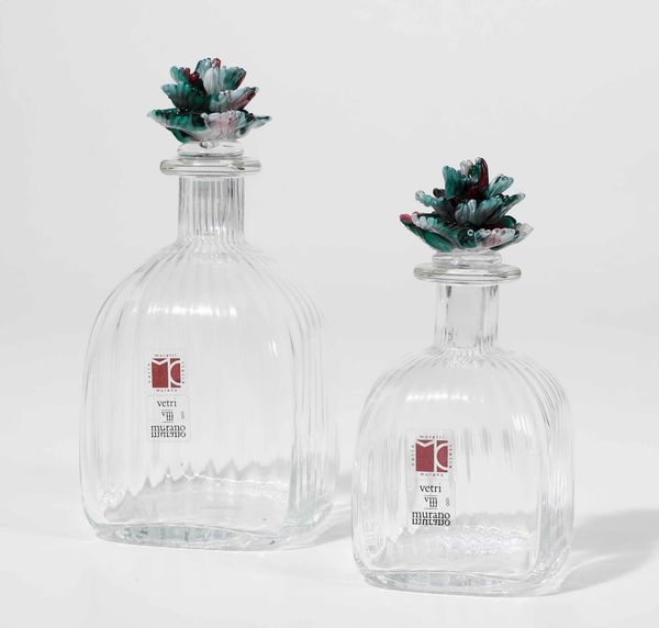 Due Bottiglie<BR>Murano, Carlo Moretti, 1980 circa  - Asta Arredo per la tavola | Cambi Time - Associazione Nazionale - Case d'Asta italiane