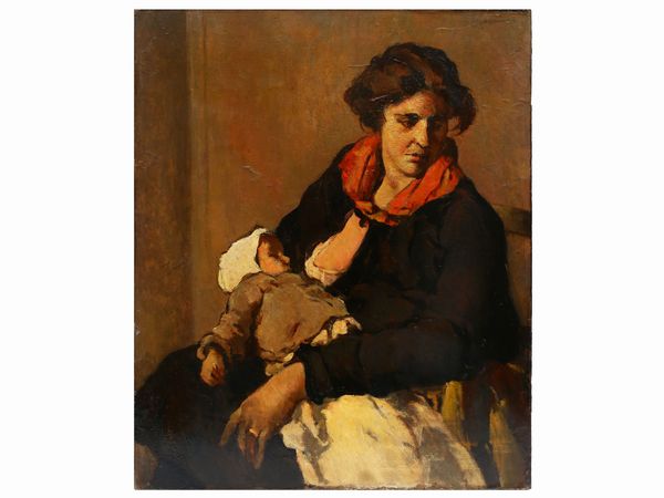 ,Ludovico Tommasi : Maternit 1925  - Asta Arte Moderna e Contemporanea - Associazione Nazionale - Case d'Asta italiane