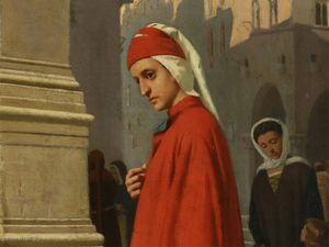 ,Raffaello Sorbi : Dante che incontra Beatrice 1863  - Asta Arte Moderna e Contemporanea - Associazione Nazionale - Case d'Asta italiane