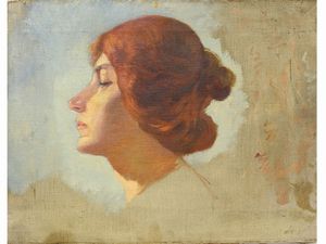 ,Eugenio Cecconi attribuito - Ritratto femminile