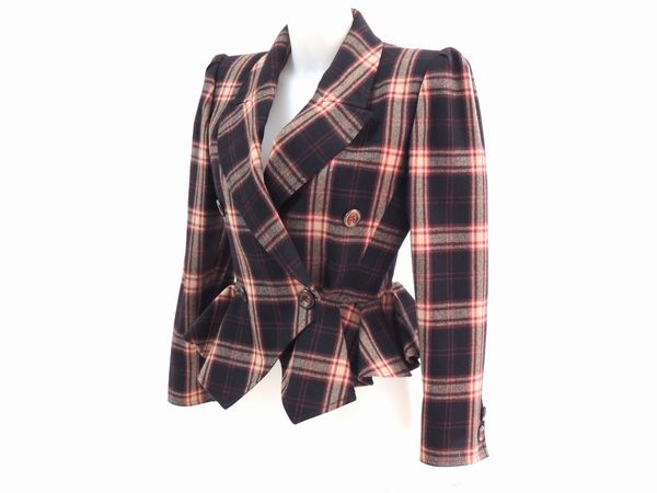 Giacca in lana scozzese, Valentino Boutique  - Asta Fashion Vintage e Bijoux / Un guardaroba maschile - Associazione Nazionale - Case d'Asta italiane