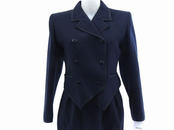 Tailleur in lana blu, Yves Saint Laurent  - Asta Fashion Vintage e Bijoux / Un guardaroba maschile - Associazione Nazionale - Case d'Asta italiane