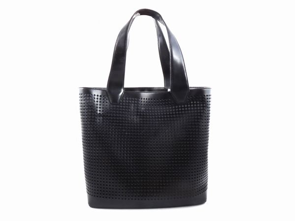 Shopping bag in pelle nera Pollini Studio  - Asta Fashion Vintage e Bijoux / Un guardaroba maschile - Associazione Nazionale - Case d'Asta italiane
