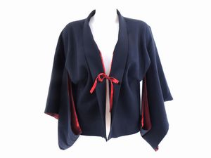Giacca in lana blu e seta rossa  - Asta Fashion Vintage e Bijoux / Un guardaroba maschile - Associazione Nazionale - Case d'Asta italiane