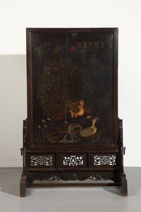 Arte Cinese - Grande paravento laccato Cina, XIX secolo