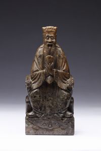 Arte Cinese - Sigillo in pietra raffigurante dignitarioCina, XX secolo