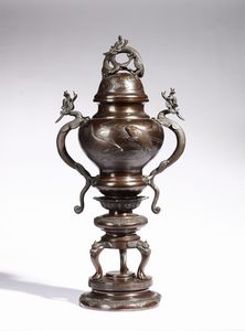 ARTE GIAPPONESE - Brucia profumi in bronzo Giappone, XIX secolo