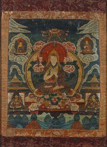 Arte Himalayana - Thangka raffigurante TsongkaphaTibet, XX secolo