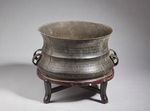 Arte Sud-Est Asiatico - Grande tamburo in bronzo Myanmar, XV secolo  (?)
