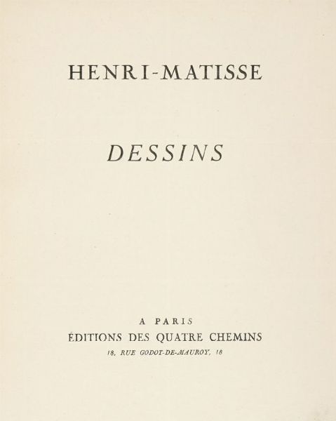 GEORGE WALDEMAR : Henri Matisse. Dessins.  - Asta Libri, autografi e manoscritti - Associazione Nazionale - Case d'Asta italiane