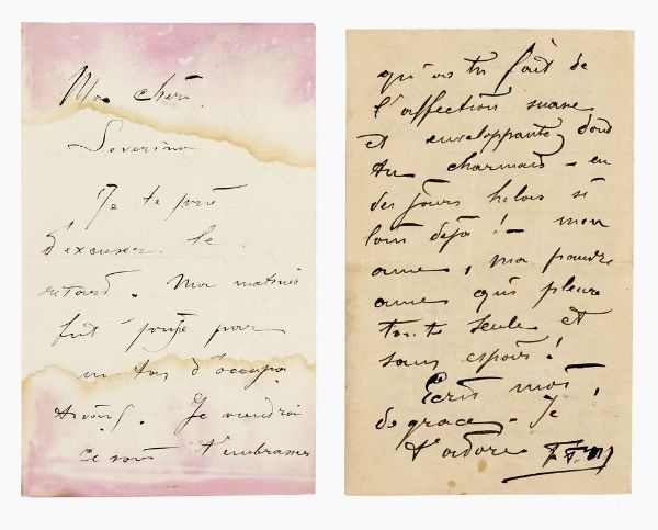 Filippo Tommaso Marinetti : 2 lettere autografe siglate.  - Asta Libri, autografi e manoscritti - Associazione Nazionale - Case d'Asta italiane