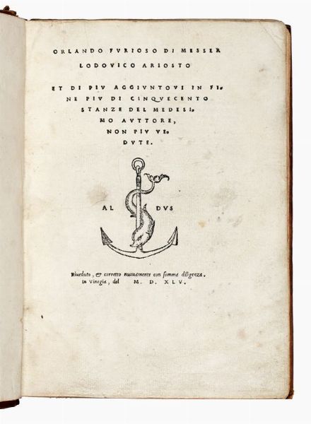 Ludovico Ariosto : Orlando furioso.  - Asta Libri, autografi e manoscritti - Associazione Nazionale - Case d'Asta italiane