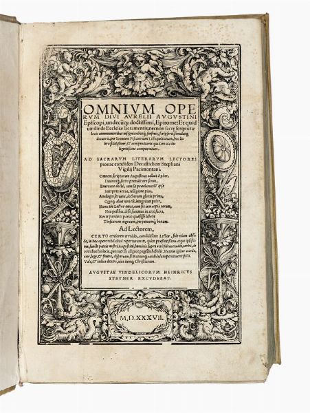 AURELIUS (SANTO) AUGUSTINUS : Omnium operum.  - Asta Libri, autografi e manoscritti - Associazione Nazionale - Case d'Asta italiane