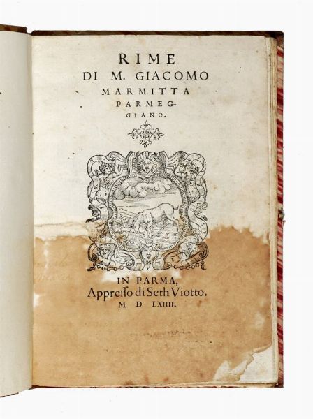 GIACOMO MARMITTA : Rime.  - Asta Libri, autografi e manoscritti - Associazione Nazionale - Case d'Asta italiane