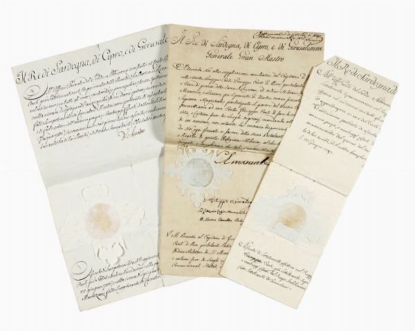 Raccolta di 5 documenti con firme autografe di Casa Savoia.  - Asta Libri, autografi e manoscritti - Associazione Nazionale - Case d'Asta italiane