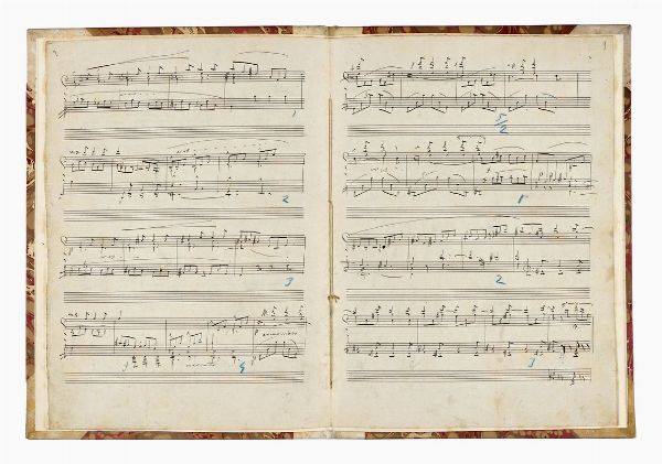Raccolta di 12 composizioni musicali autografe.  - Asta Libri, autografi e manoscritti - Associazione Nazionale - Case d'Asta italiane