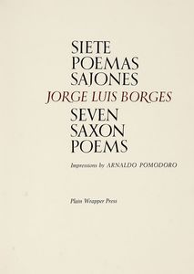 JORGE LUIS BORGES : Siete Poemas Sajones.  - Asta Libri, autografi e manoscritti - Associazione Nazionale - Case d'Asta italiane