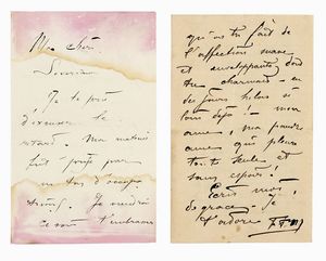 Filippo Tommaso Marinetti - 2 lettere autografe siglate.