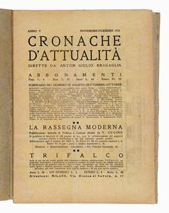 Anton Giulio Bragaglia - Cronache d'attualit. Anno V, giugno-ottobre 1921.