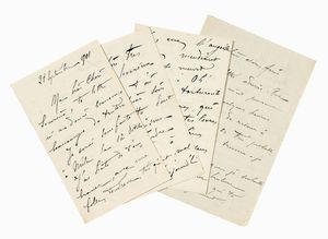 Filippo Tommaso Marinetti - 3 lettere autografe siglate.